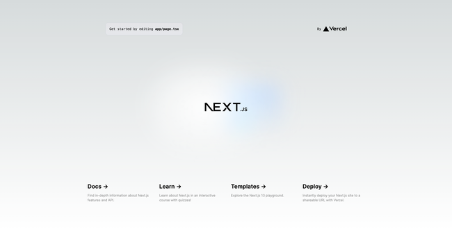 Screenshot of the Next.js welcome page Screenshot of the Next.js welcome page