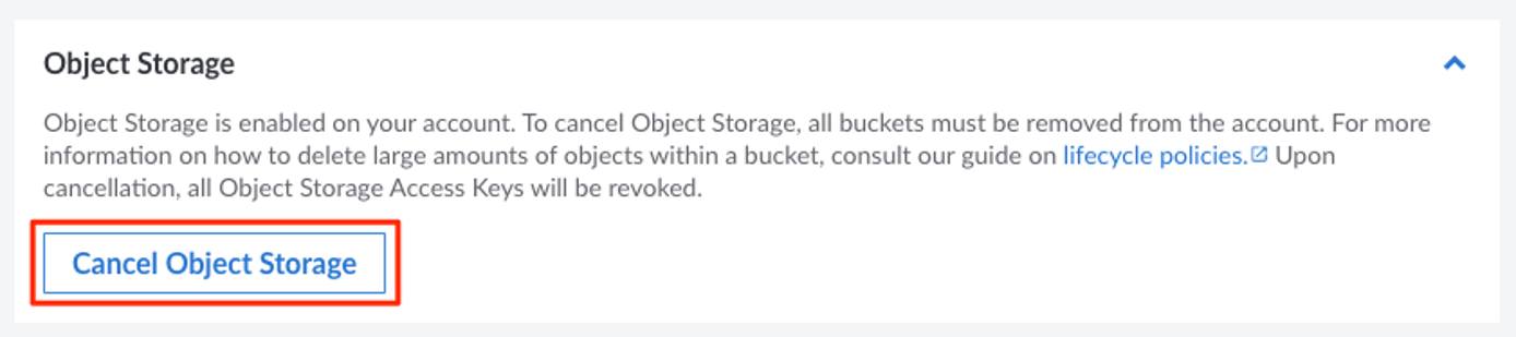 Cancel Object Storage Cancel Object Storage